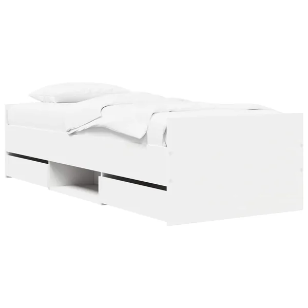 Cadre de lit avec rangement Blanc 80 x 200 cm Bois d'ingénierie