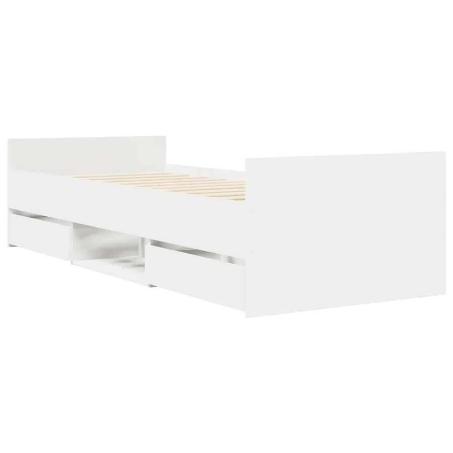 Cadre de lit avec rangement Blanc 80 x 200 cm Bois d'ingénierie - 2