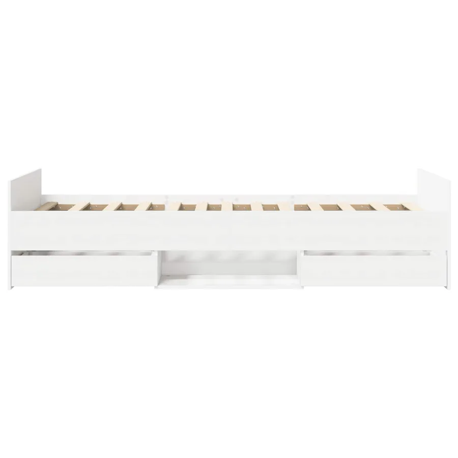 Cadre de lit avec rangement Blanc 80 x 200 cm Bois d'ingénierie - 4