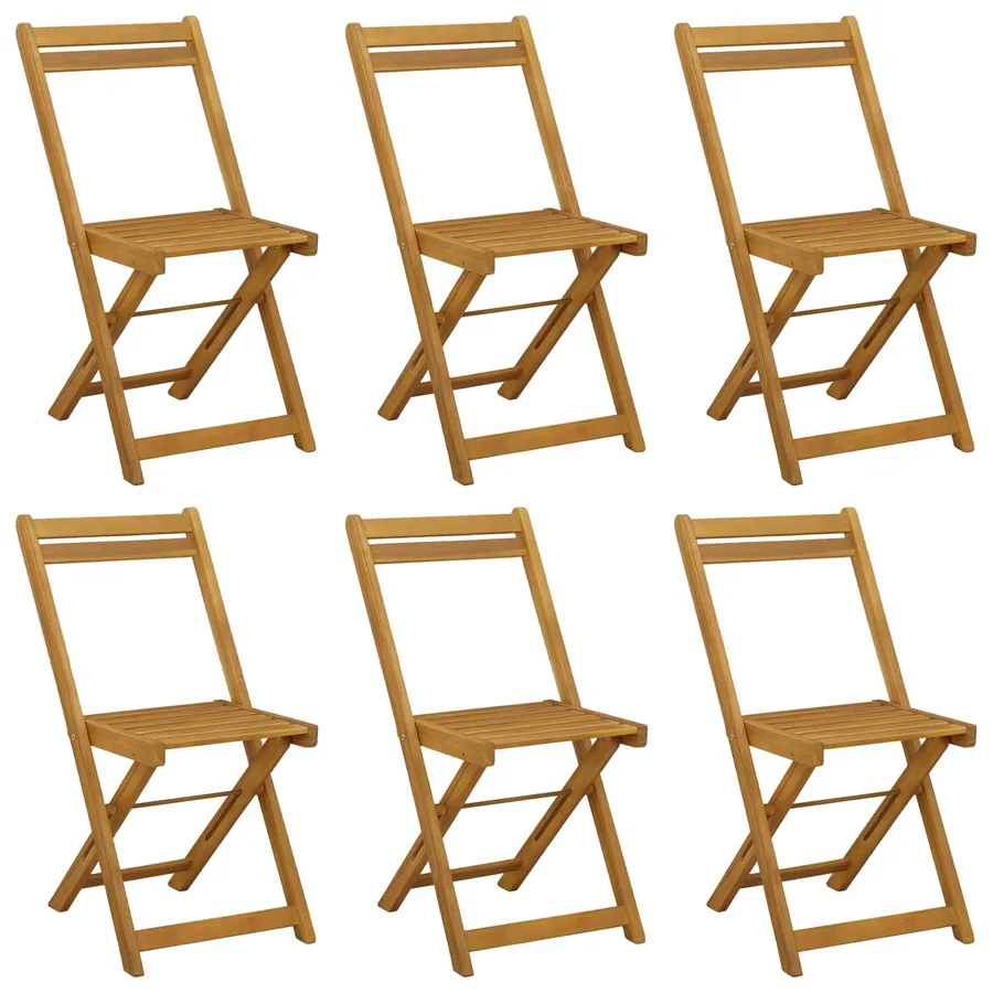 Chaises de bistrot d'extérieur 6 pcs Crème blanc - 14