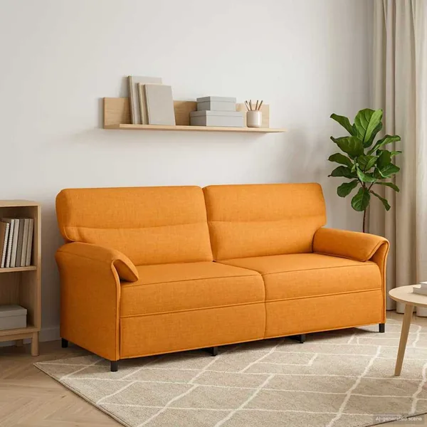 Canapé 100% polyester, cadre en métal, MDF, Contreplaqué