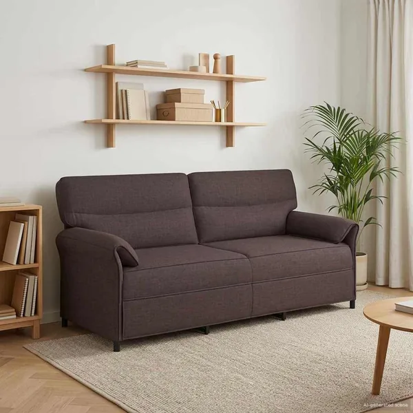 Canapé 100% polyester, cadre en métal, MDF, Contreplaqué