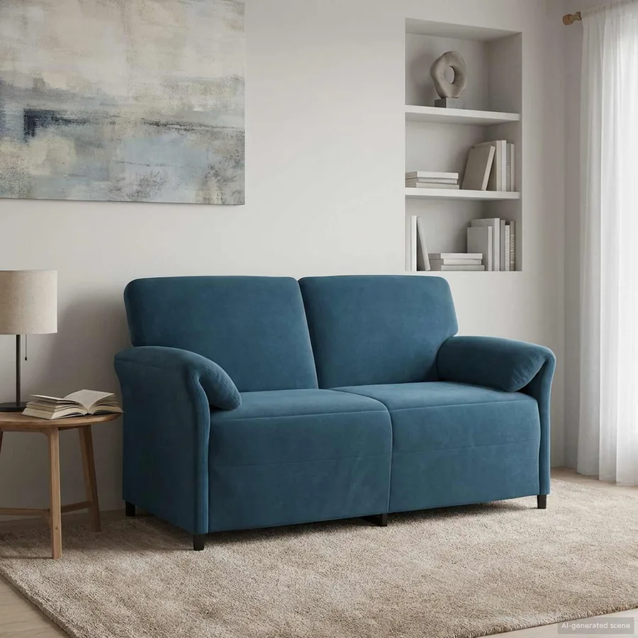 Sofa 2 places Bleu 158 x 83 x 95 cm Velours