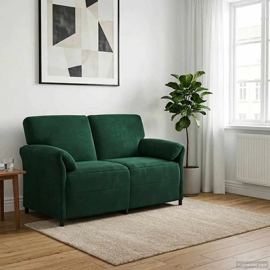 Sofa 2 places Vert foncé 158 x 83 x 95 cm Velours