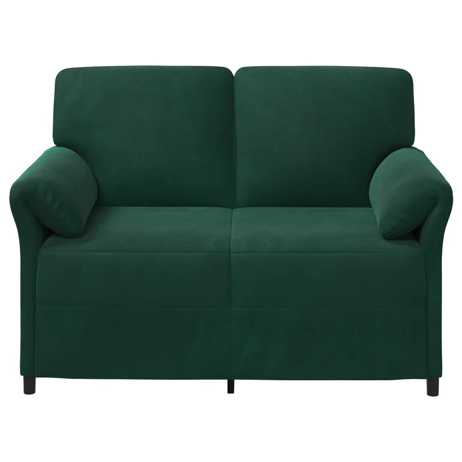 Sofa 2 places Vert foncé 138 x 83 x 95 cm Velours - 3