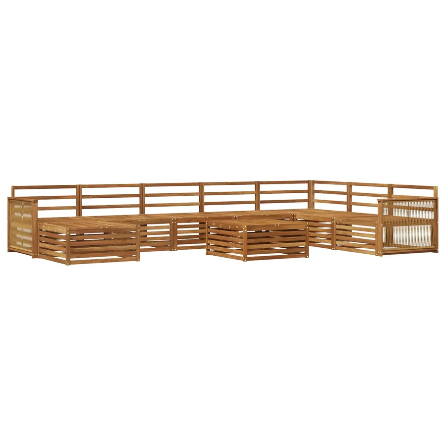 Ensemble de canapés d'extérieur 9 pcs Naturel - 2