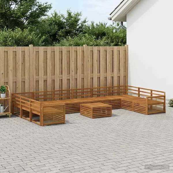 Ensembles de canapés 11 pcs Bois d'Acacia Massif