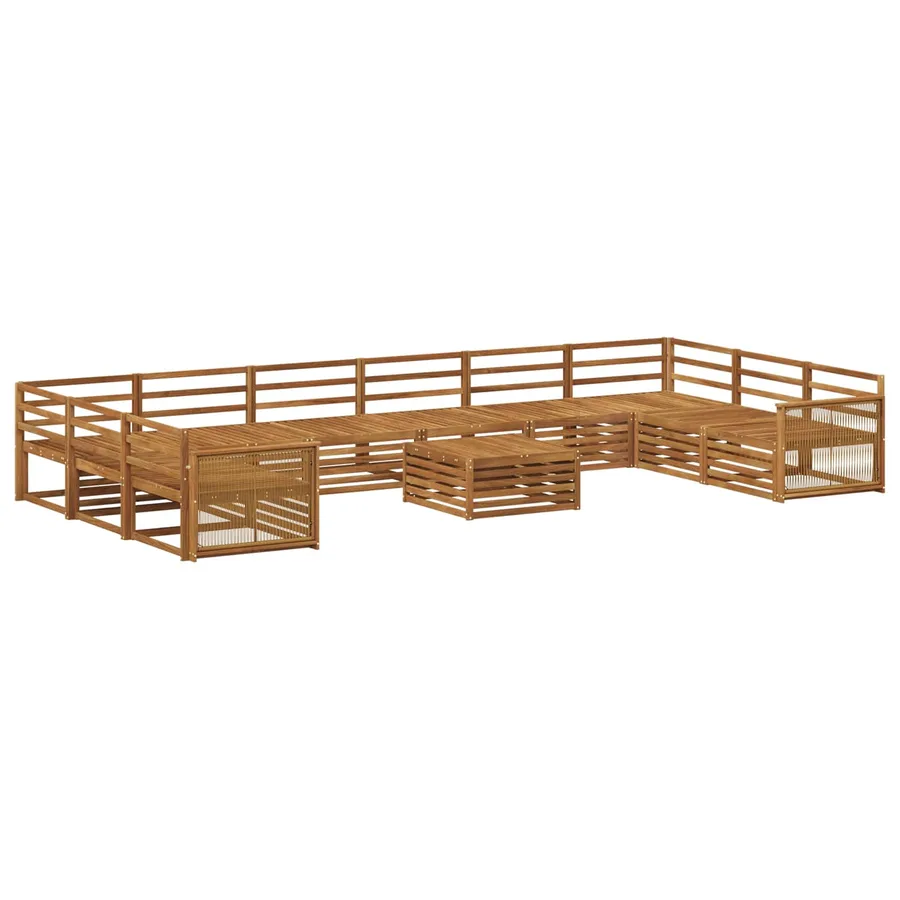 Ensembles de canapés 11 pcs Bois d'Acacia Massif - 2