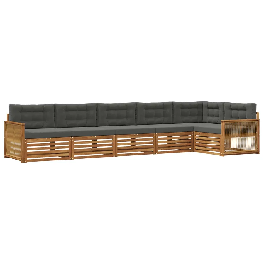 Ensemble de canapés d'extérieur 6 pcs Naturel et Anthracite - 2