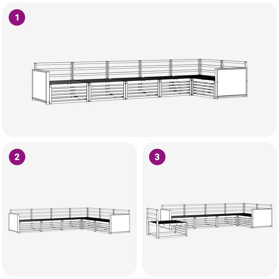 Ensemble de canapés d'extérieur 6 pcs Naturel - 6
