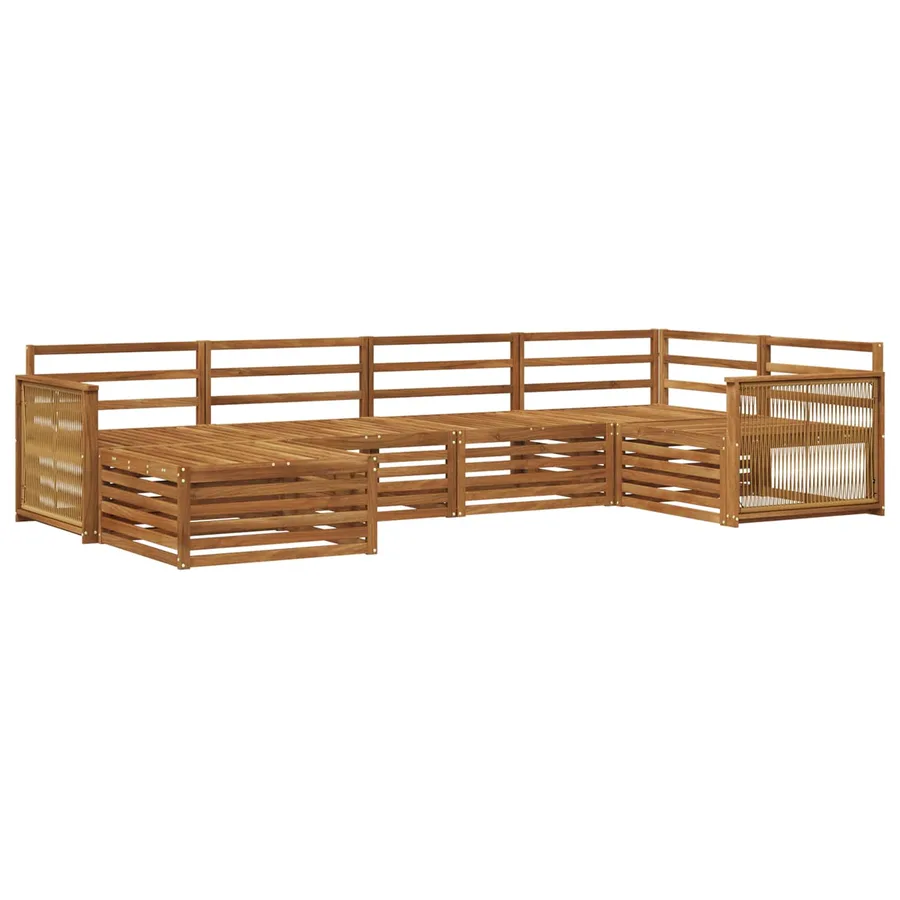 Ensemble de canapés d'extérieur 6 pcs Naturel - 2