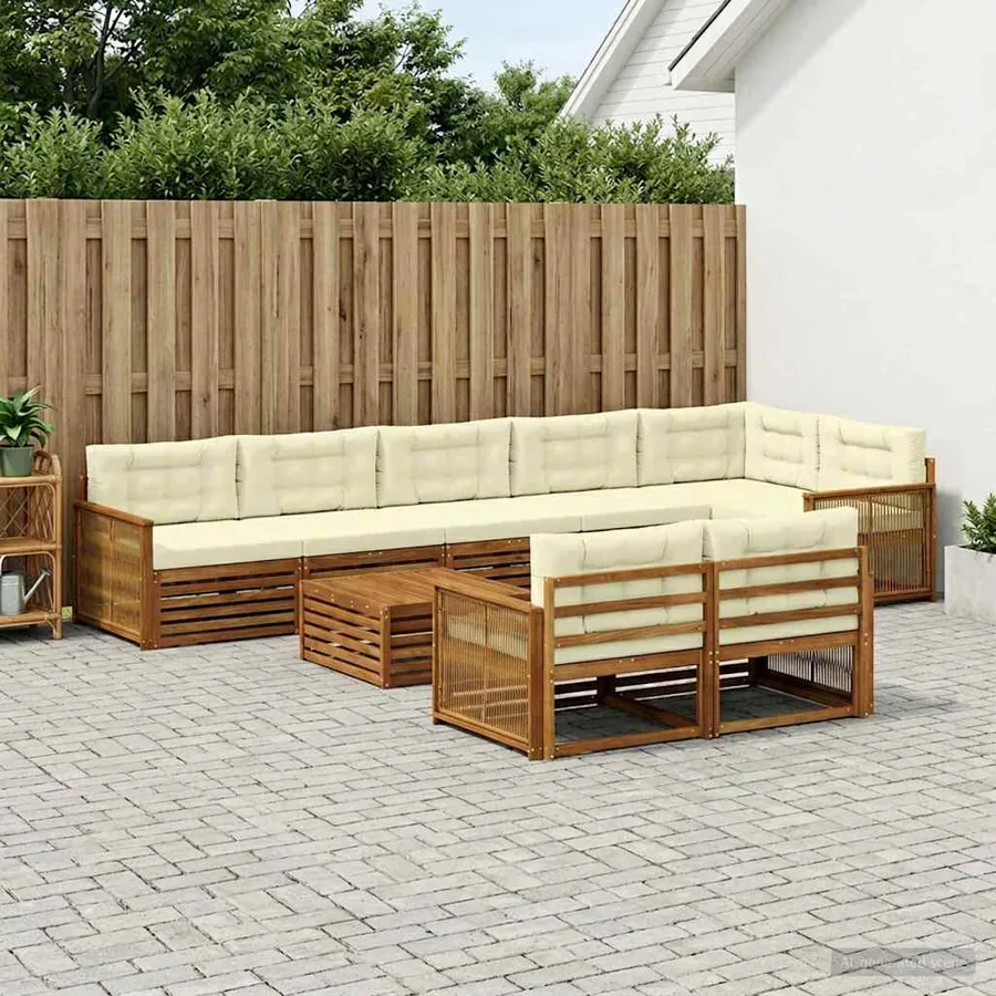 Ensemble de canapés d'extérieur avec coussin 9 pcs