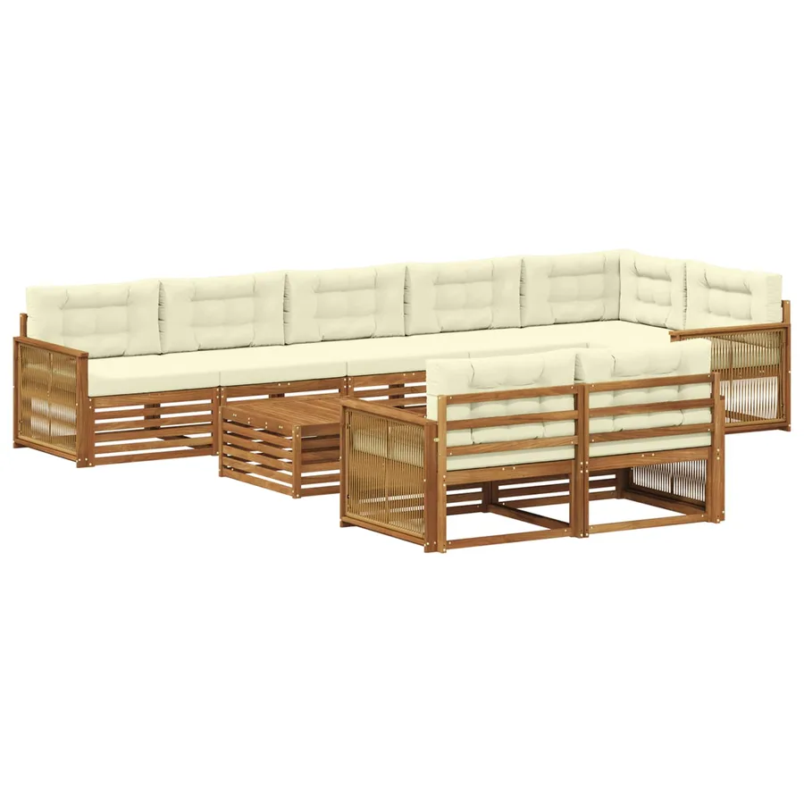 Ensemble de canapés d'extérieur avec coussin 9 pcs - 2