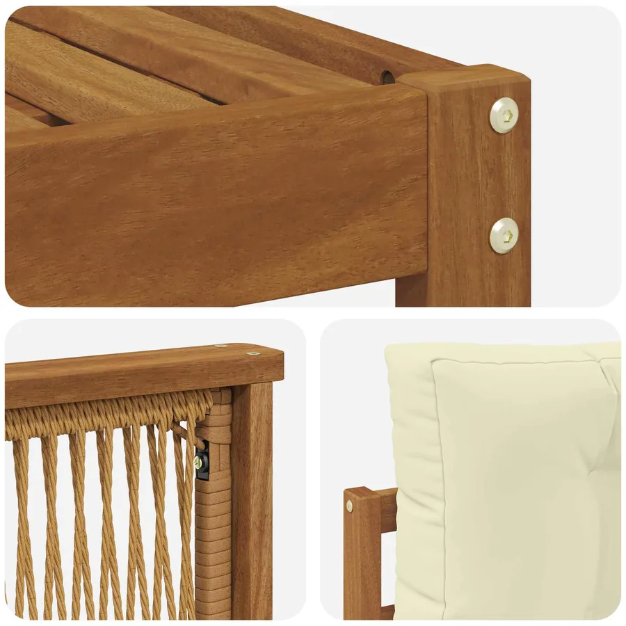 Ensemble de canapés d'extérieur avec coussin 9 pcs - 6