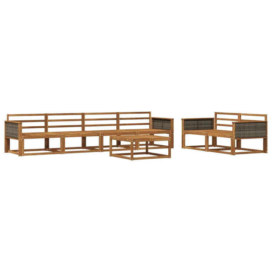 Ensemble de canapés d'extérieur 7 pcs Naturel - 2