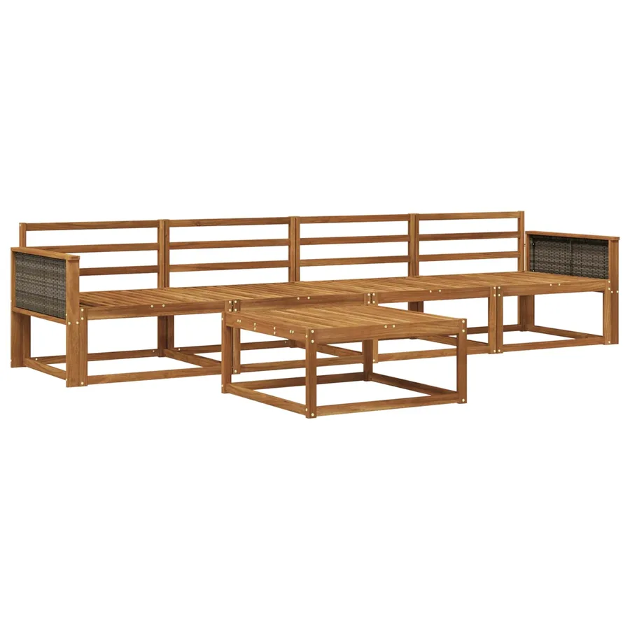Ensemble de canapés d'extérieur 5 pcs Naturel - 2