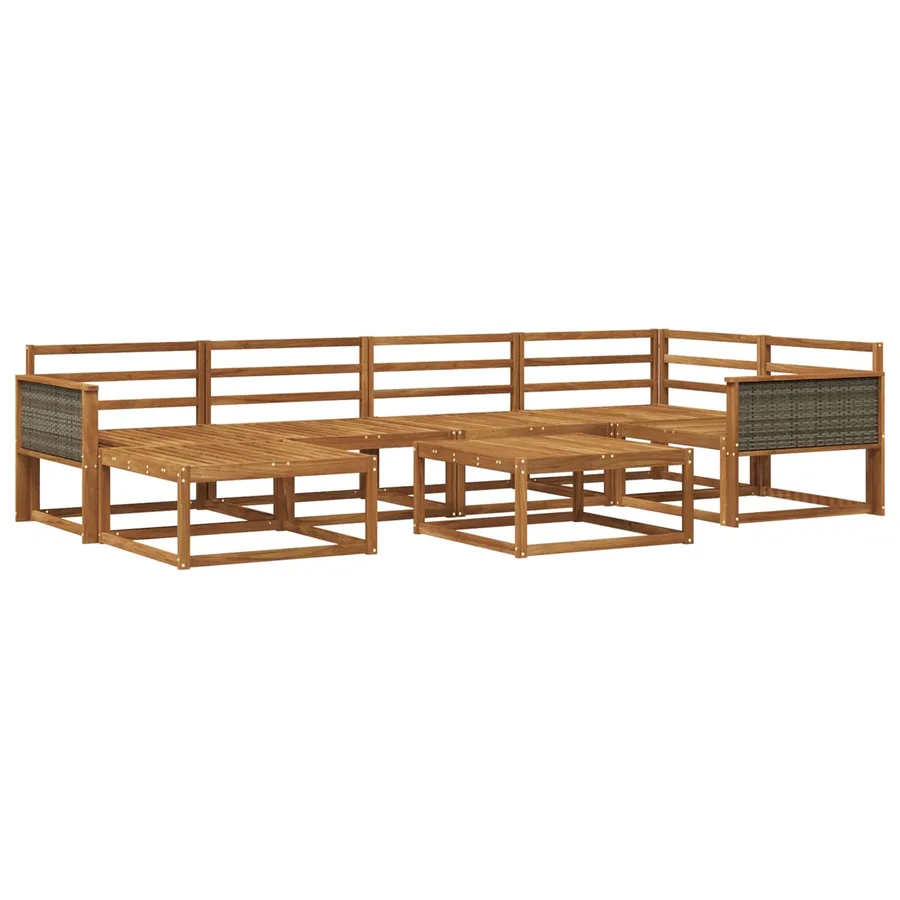 Ensemble de canapés d'extérieur 7 pcs Naturel - 2
