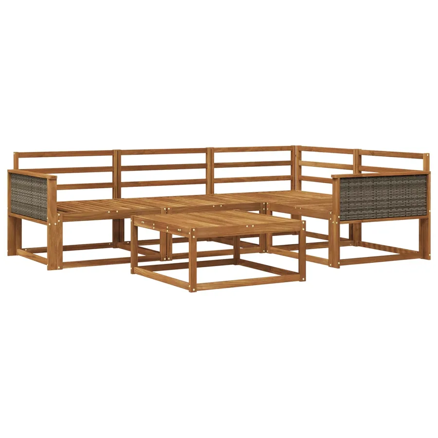 Ensemble de canapés d'extérieur 5 pcs Naturel - 2
