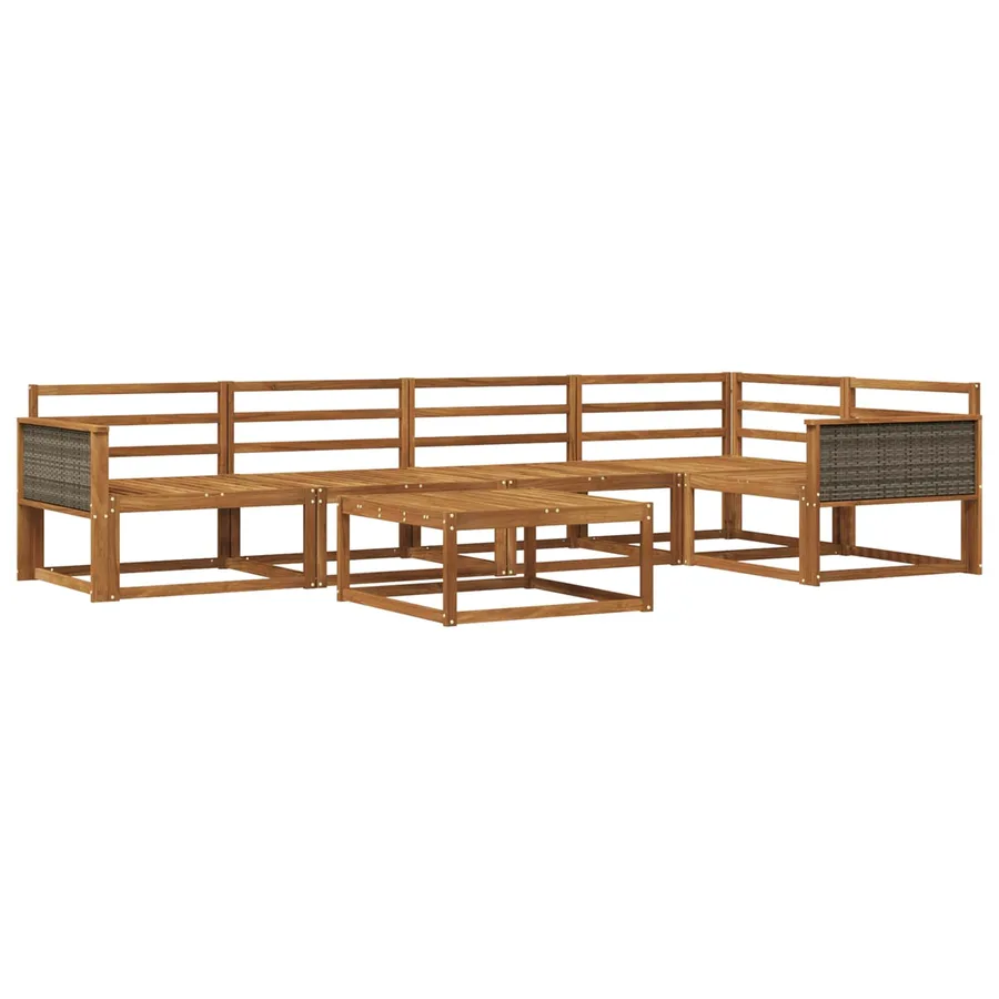 Ensemble de canapés d'extérieur 6 pcs Naturel - 2