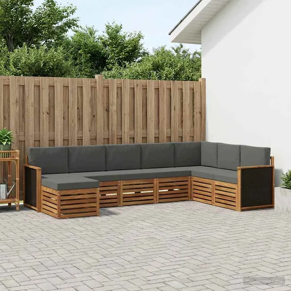 Ensemble de canapés d'extérieur 6 pcs Naturel et Anthracite