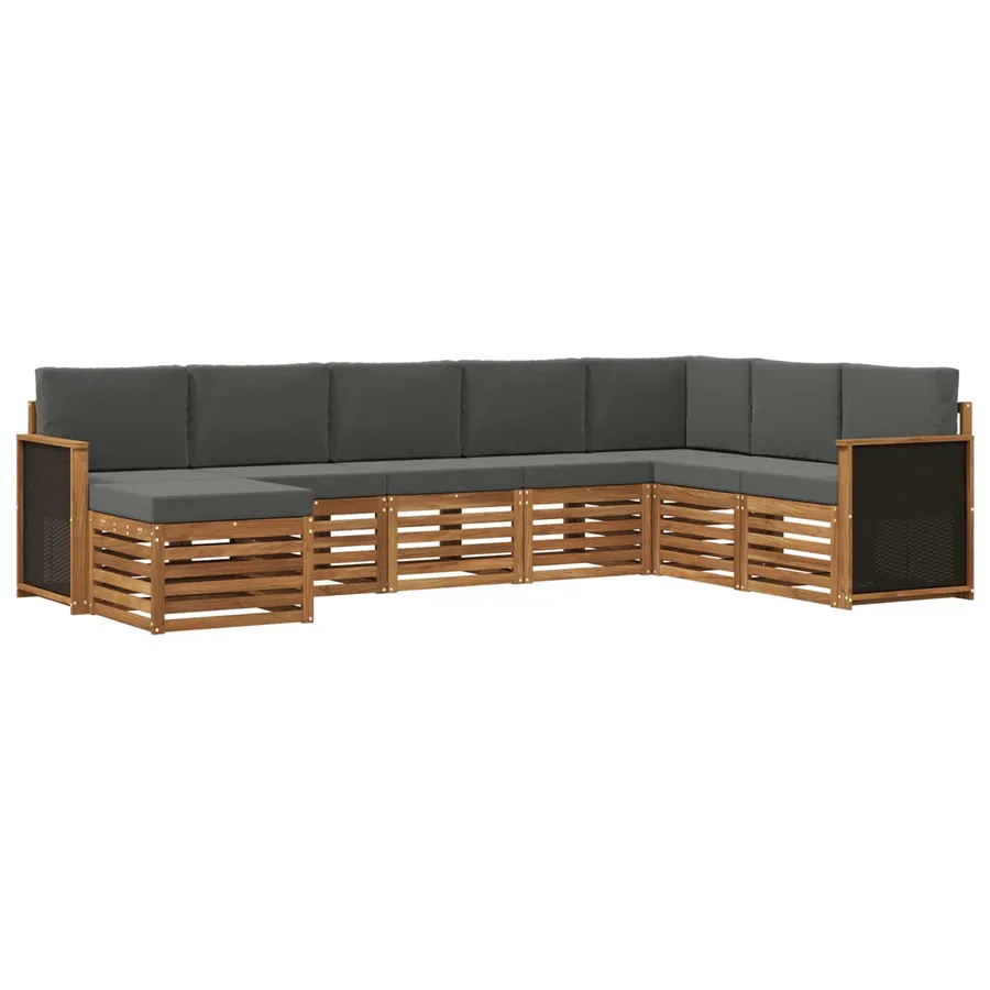Ensemble de canapés d'extérieur 6 pcs Naturel et Anthracite - 2