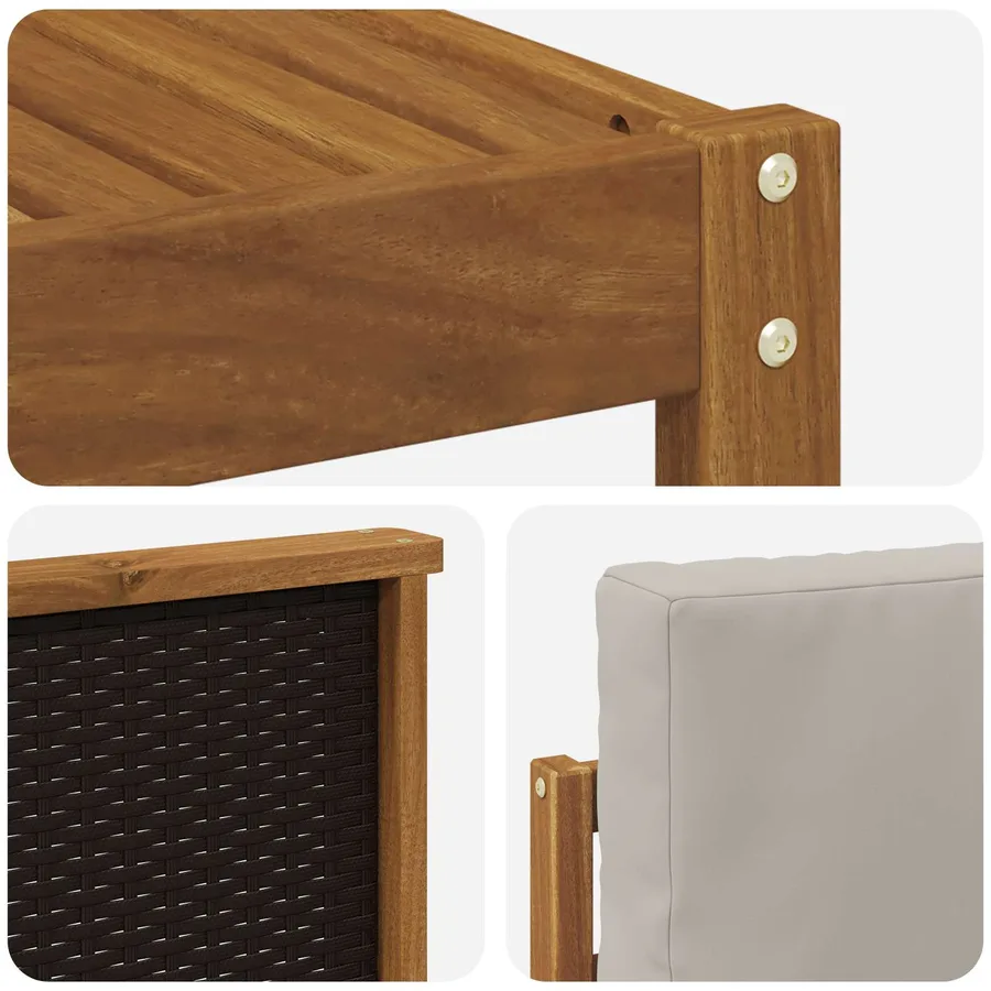 Ensemble de canapé d'angle 6 pcs Naturel et gris clair - 7