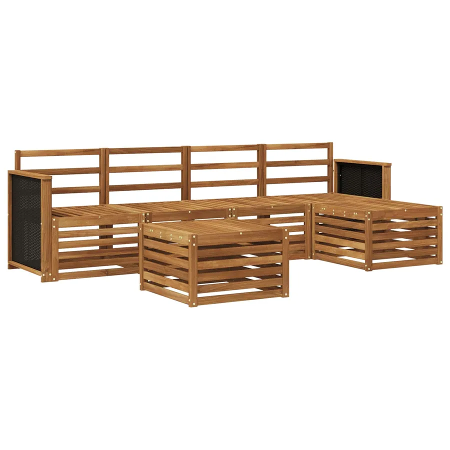 Ensemble de canapés d'extérieur 6 pcs Naturel - 2