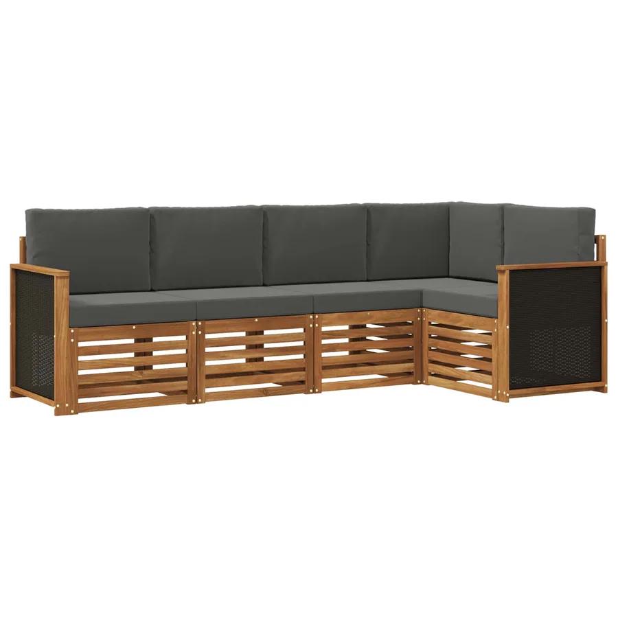 Ensemble de canapé d'angle 4 pcs Naturel et Anthracite - 2