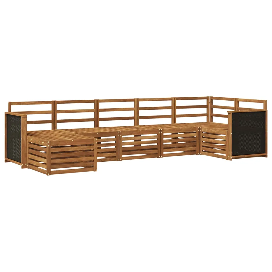 Ensemble de canapé d'angle 6 pcs Naturel Bois d'Acacia Massif - 2