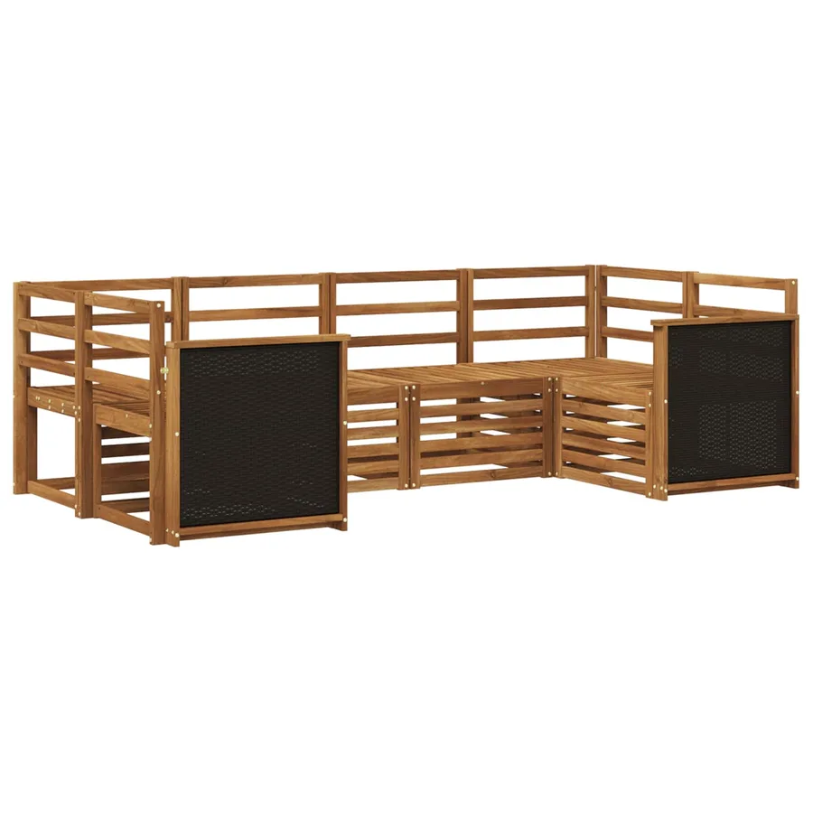 Ensemble de canapé d'angle 5 pcs Naturel Bois d'Acacia Massif - 2
