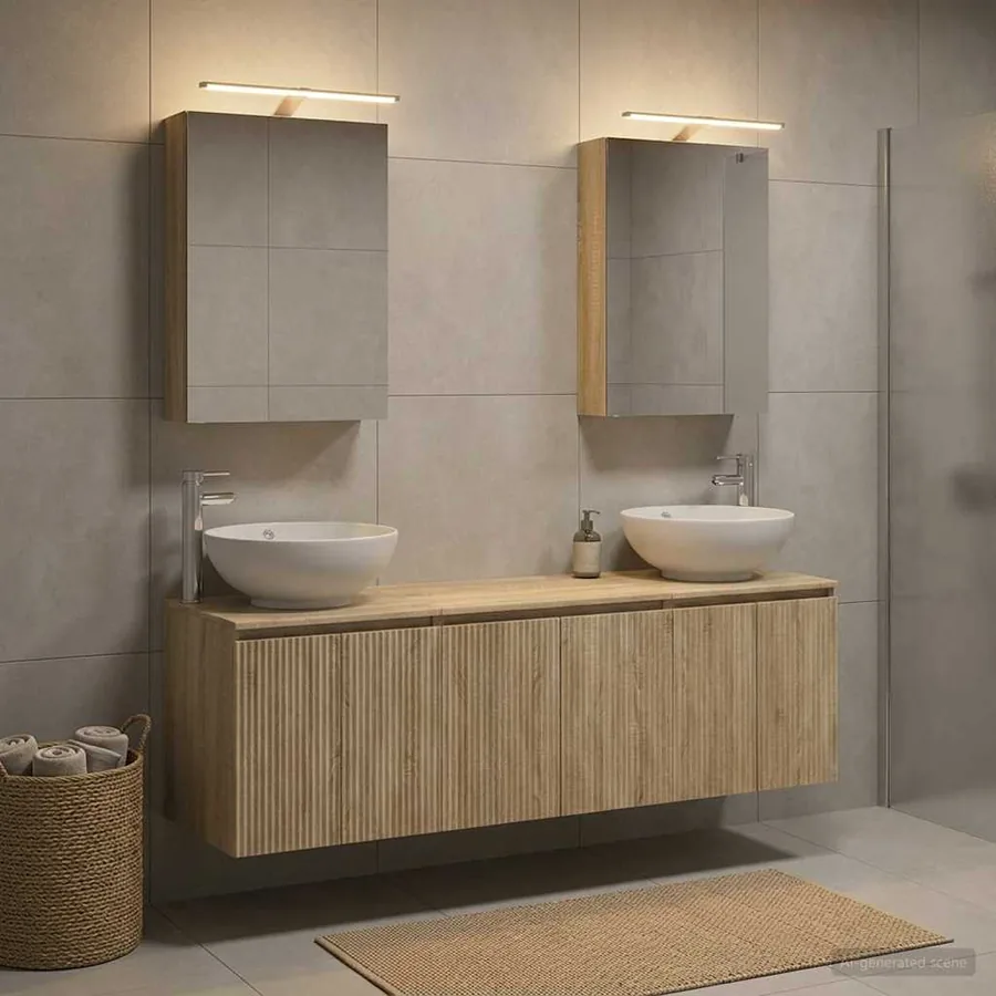 Ensemble d'armoire de salle de bain 5 pcs Chêne Sonoma
