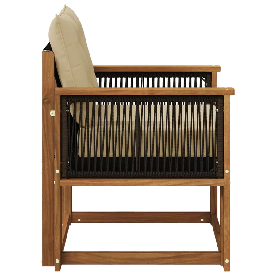 Sofa de milieu extérieur Bois d'Acacia Massif Naturel - 6