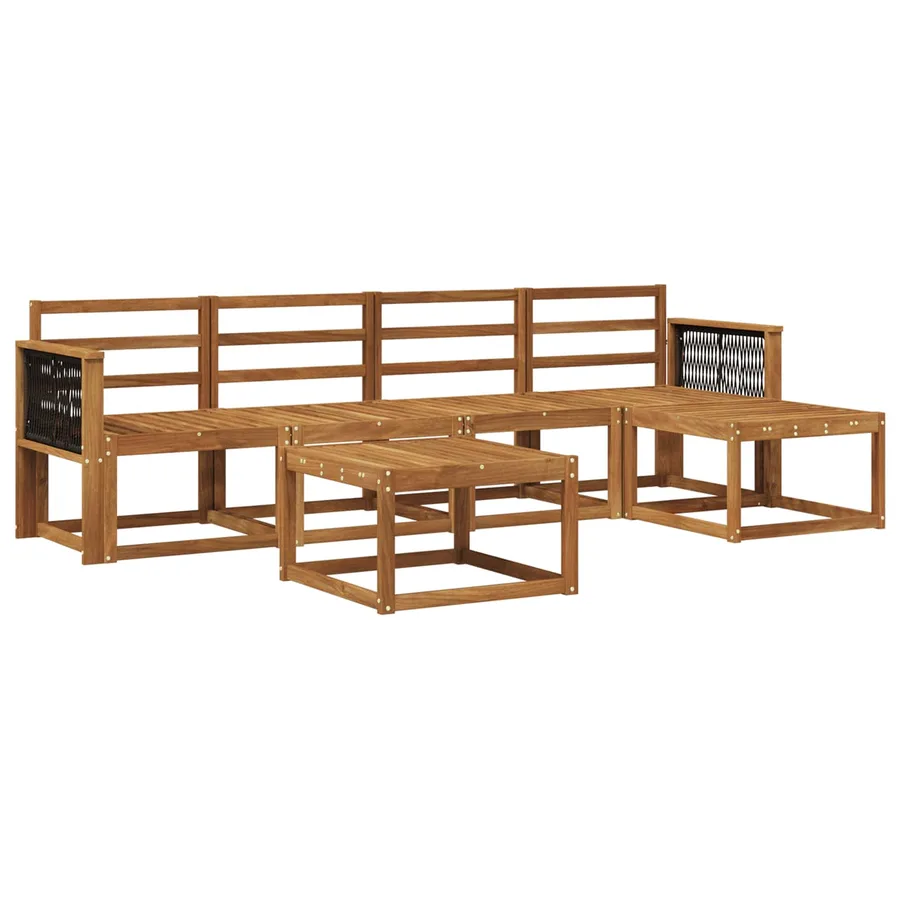 Ensemble de canapés d'extérieur 6 pcs Naturel - 2