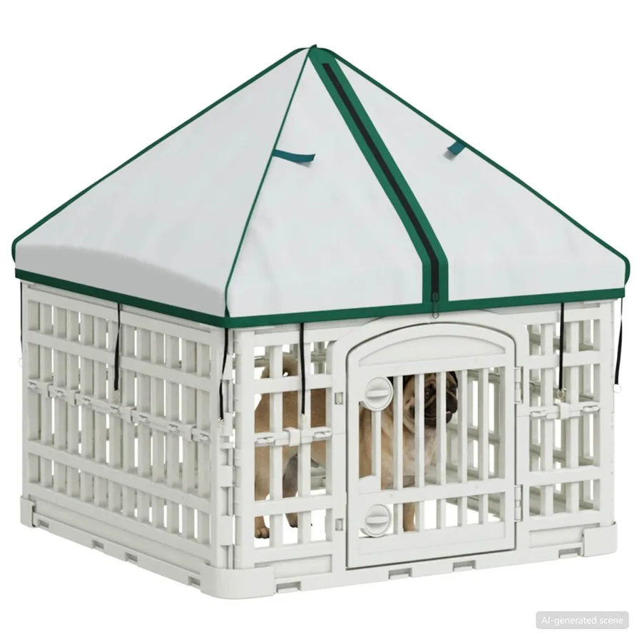 Panneau de jeu pour chien 4 panneaux avec toit 60 x 60 x 82 cm - 3