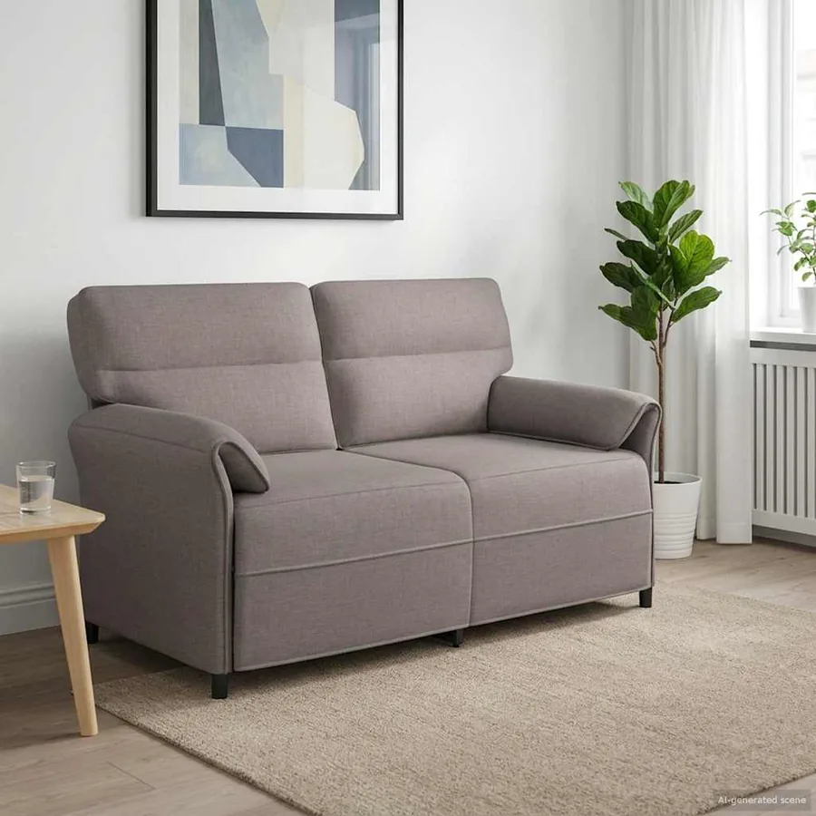 Canapé 100% polyester, cadre en métal, MDF, Contreplaqué
