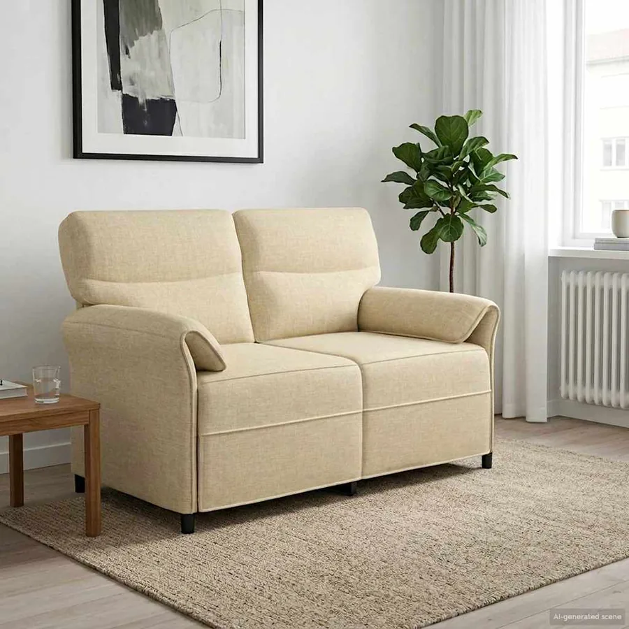 Canapé 100% polyester, cadre en métal, MDF, Contreplaqué