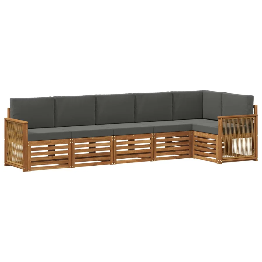 Ensemble de canapé d'angle 5 pcs Naturel et Anthracite - 2
