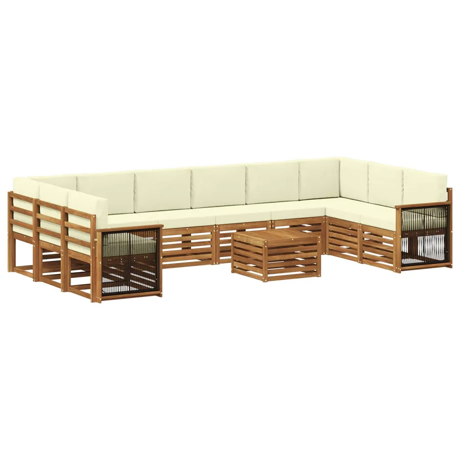 Ensemble de canapés d'extérieur 8 pcs Naturel et Crème - 2