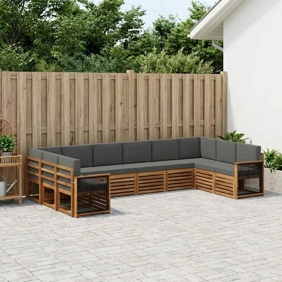 Ensemble de canapé d'angle 7 pcs Naturel et Anthracite