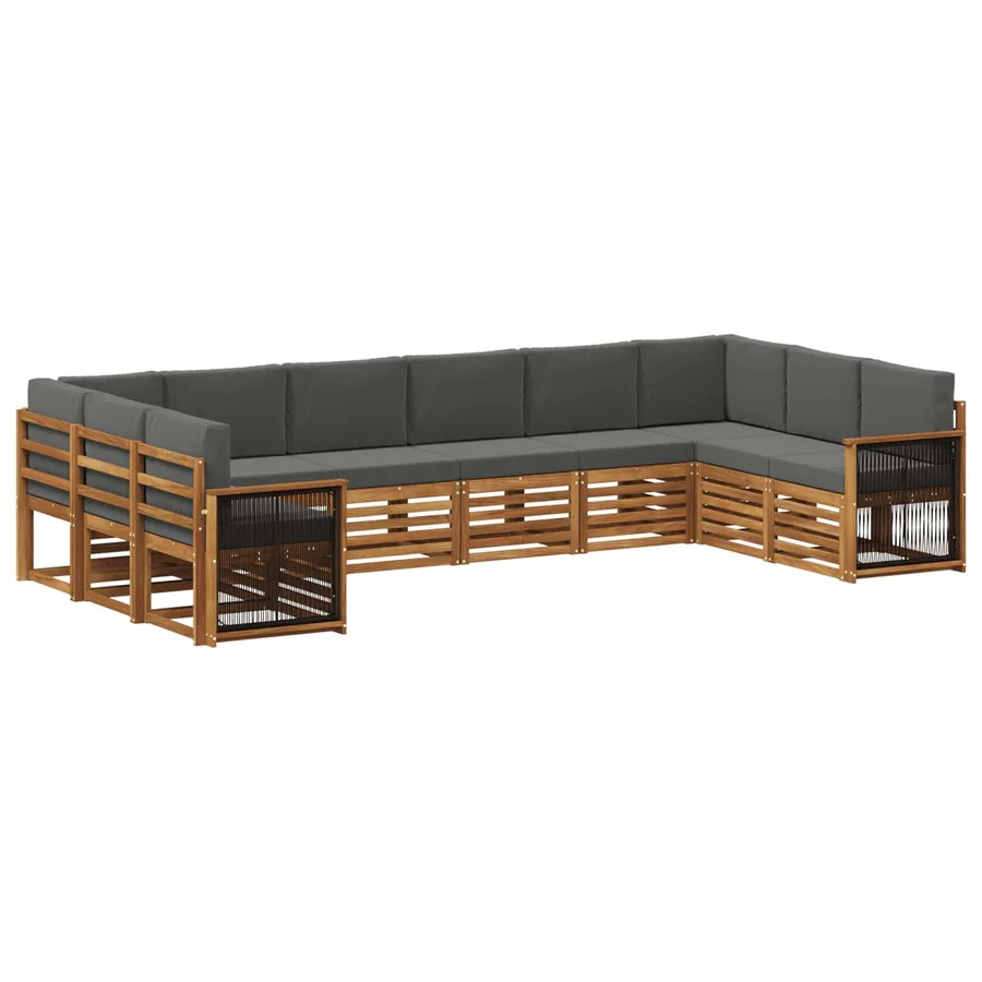 Ensemble de canapé d'angle 7 pcs Naturel et Anthracite - 2