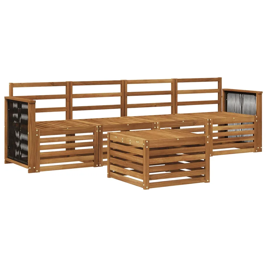 Ensemble de canapés d'extérieur 5 pcs Naturel - 2