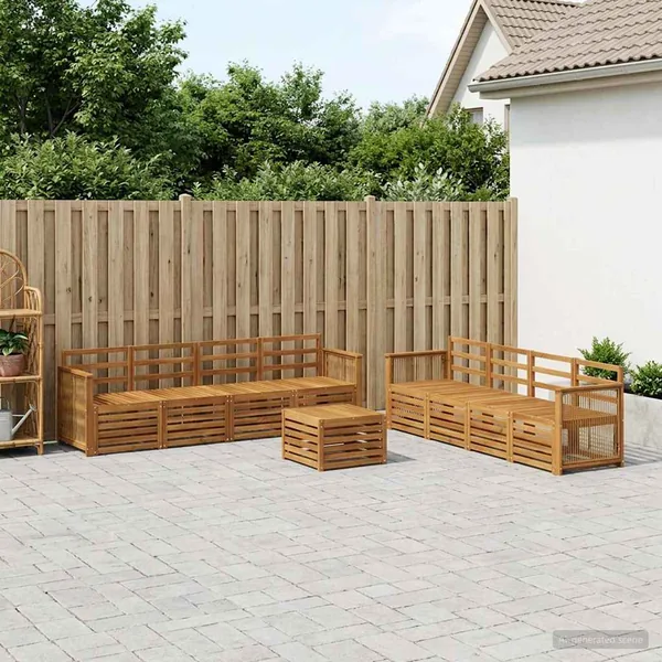 Ensembles de canapés 9 pcs Bois d'Acacia Massif