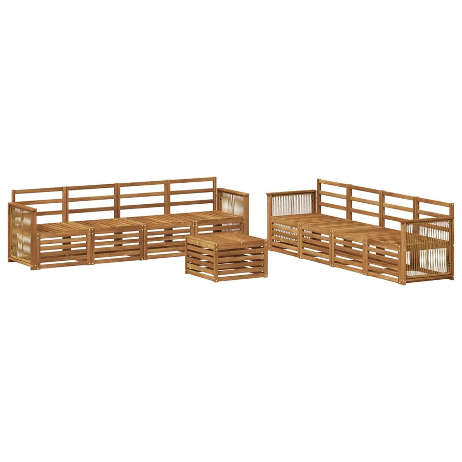 Ensembles de canapés 9 pcs Bois d'Acacia Massif - 2