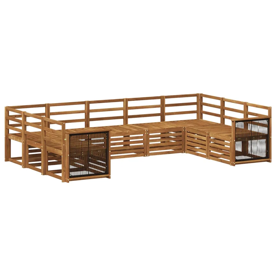 Ensemble de canapé d'angle 7 pcs Naturel Bois d'Acacia Massif - 2