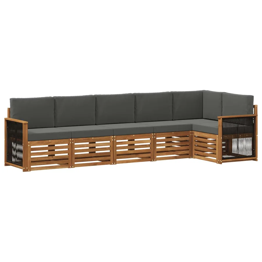Ensemble de canapé d'angle 5 pcs Naturel et Anthracite - 2