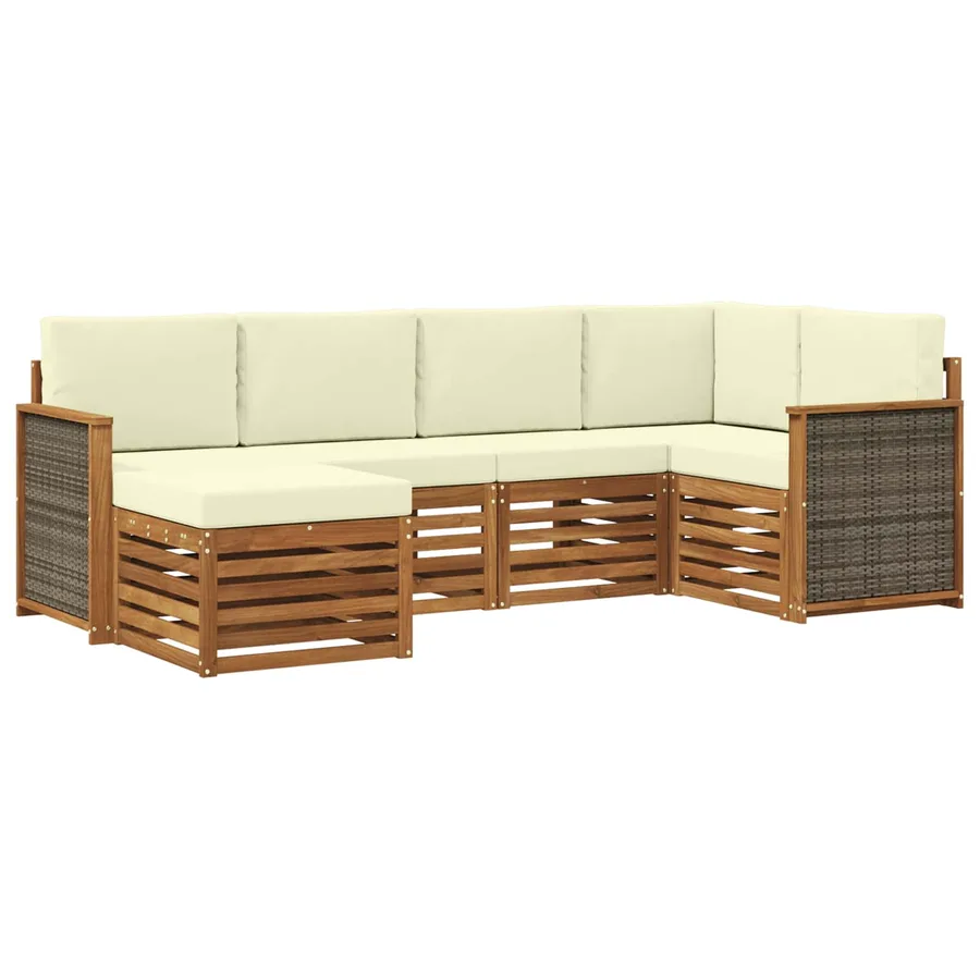 Ensemble de canapé d'angle avec coussin 5 pcs - 2