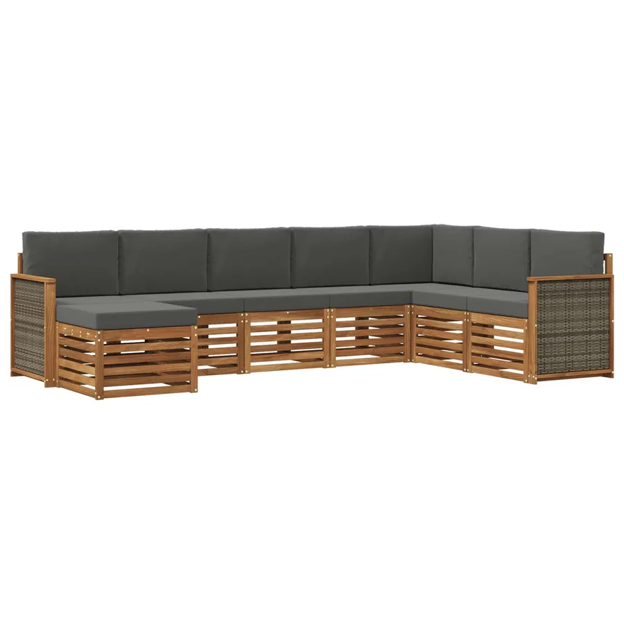 Ensemble de canapés d'extérieur 6 pcs Naturel et Anthracite - 2