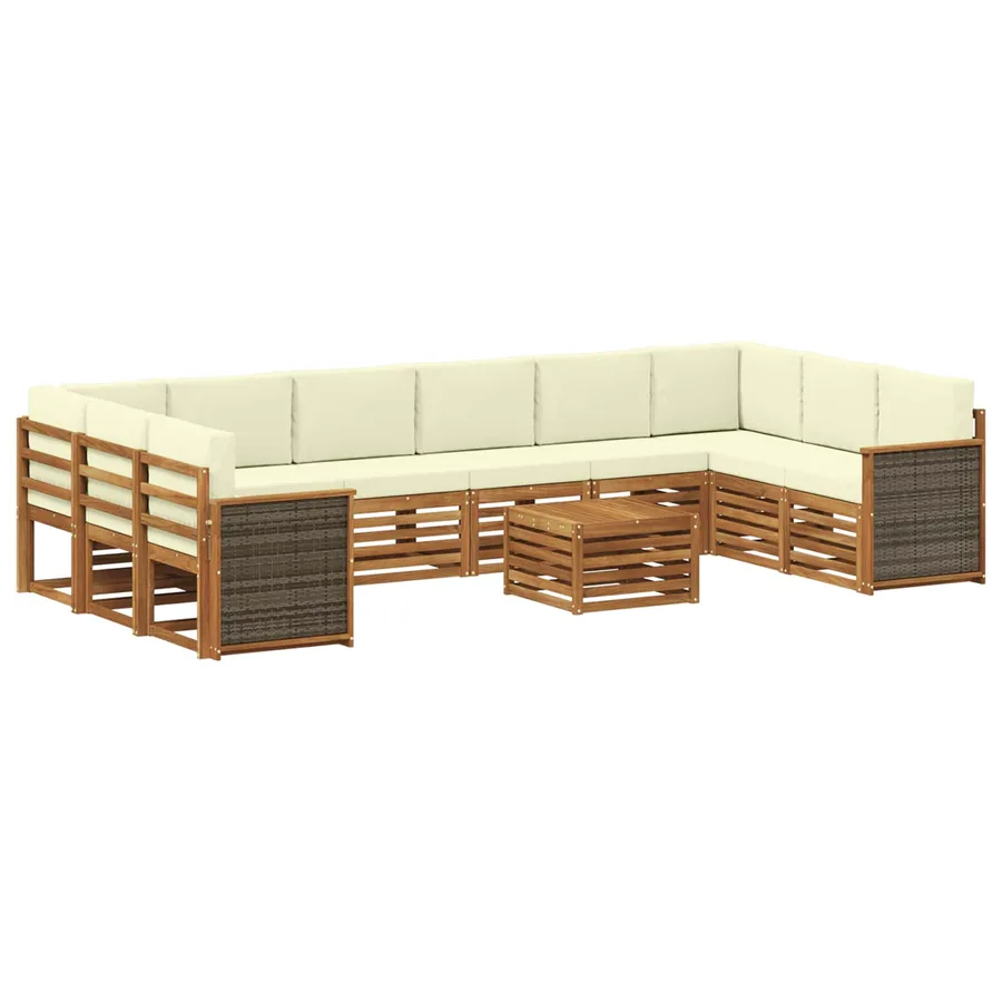 Ensemble de canapés d'extérieur 8 pcs Naturel et Crème - 2