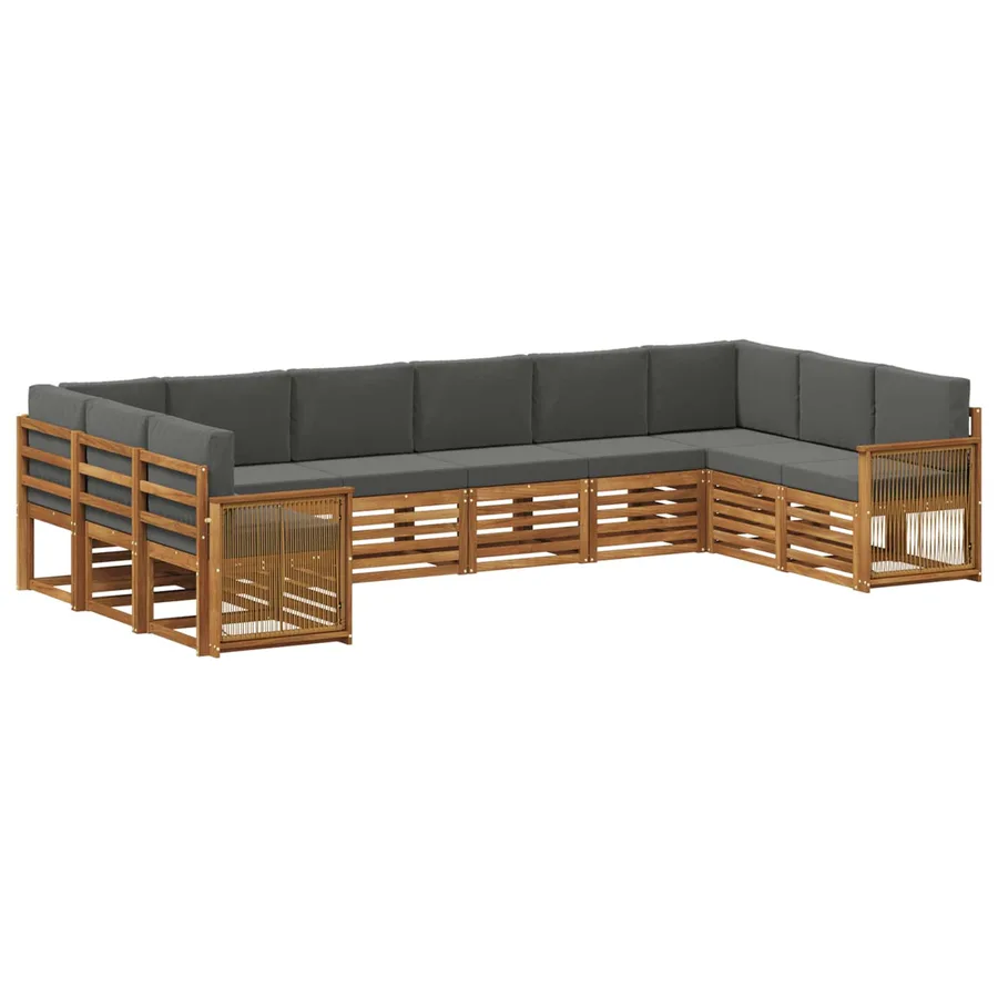 Ensemble de canapé d'angle 7 pcs Naturel et Anthracite - 2