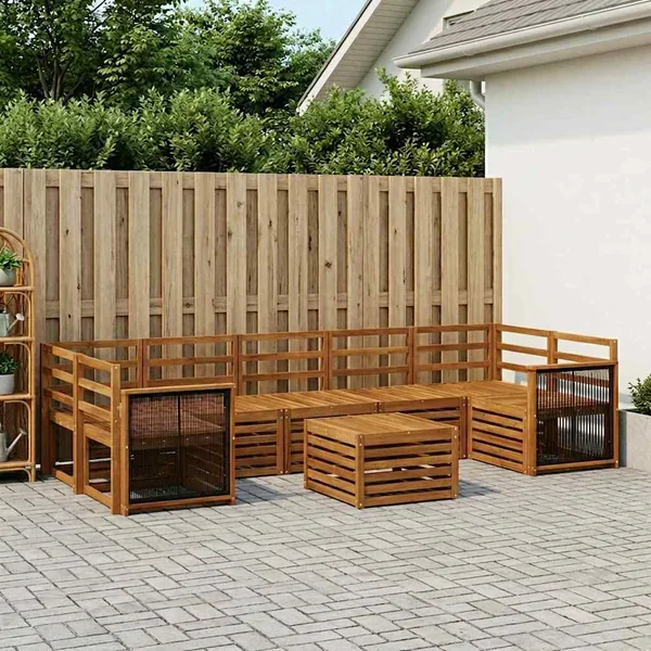 Ensemble de canapés d'extérieur 8 pcs Naturel